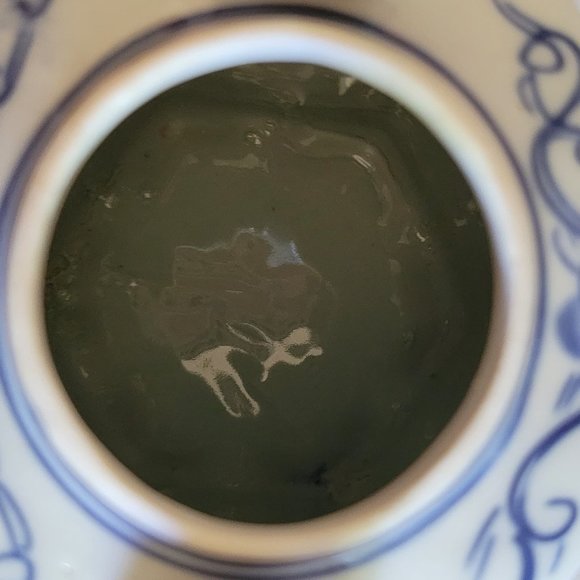 Antique Hexagon China Blue and White Porcelain Hand Painted Teapot - Picture 3 of 4